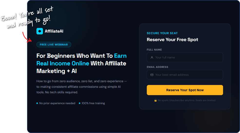 WebinarClonesAI Step 3 - Insert your affiliate link and go live